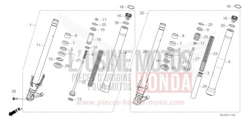 FOURCHETTE AVANT CBR500RACT de 2026